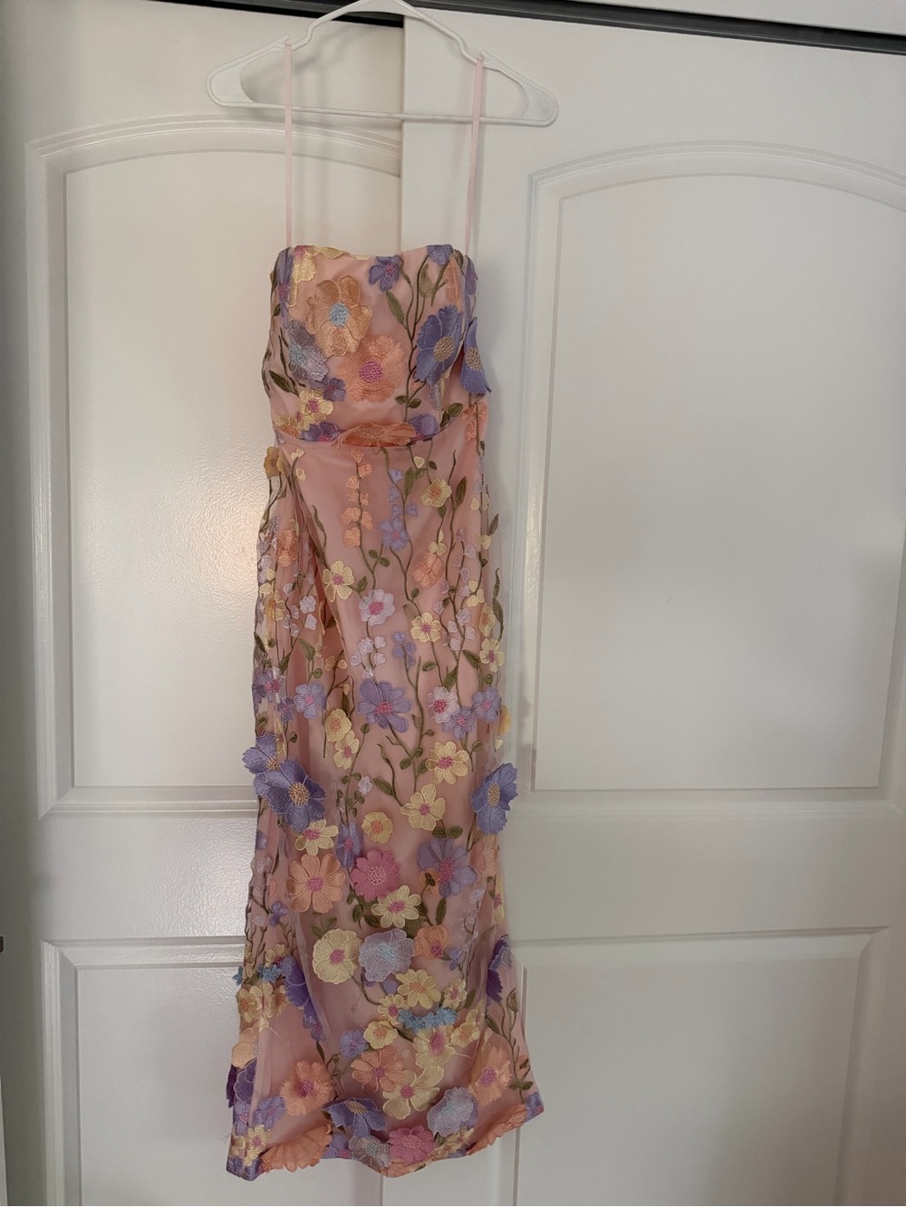 Hello Molly Pastel Pink Floral Midi Slip Dress